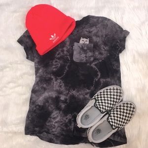 ripndip grey tie dye pocket t